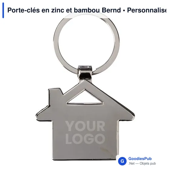 Porte-clés en zinc et bambou Bernd - Image 2