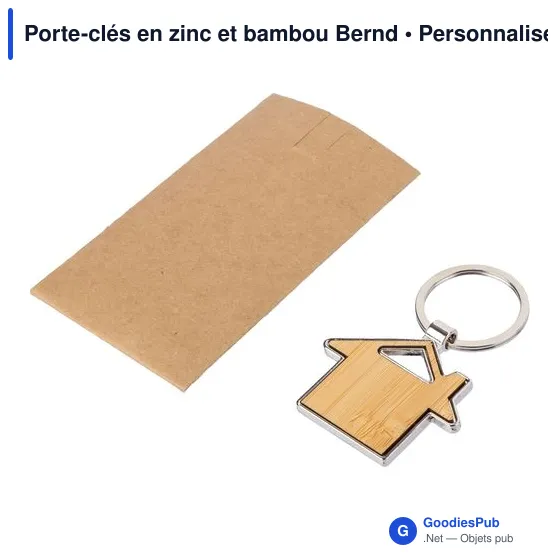 Porte-clés en zinc et bambou Bernd - Image 4