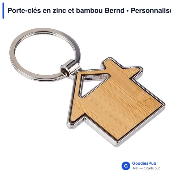 Porte-clés en zinc et bambou Bernd - Image 5