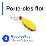 Porte-clés flottant personnalisable avec logo - Modèle CP20LE - Miniature 1