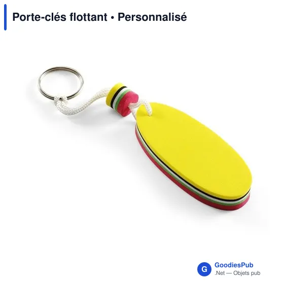 Porte-clés flottant personnalisable avec logo - Modèle CP20LE - Image 1