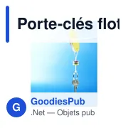 Porte-clés flottant personnalisable avec logo - Modèle CP20LE - Miniature 2