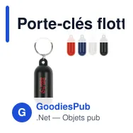 Porte-clés flotteur personnalisable XL en plastique avec logo - Flotteur XL - Miniature 1