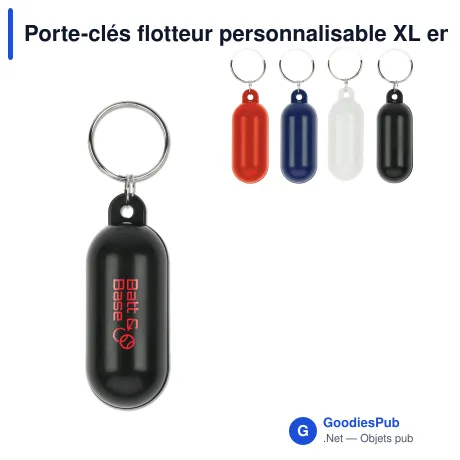 Porte-clés flotteur personnalisable XL en plastique avec logo - Flotteur XL