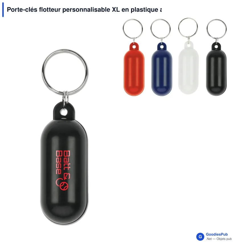Porte-clés flotteur personnalisable XL en plastique avec logo - Flotteur XL - Image 1