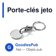 Porte-clés jeton de caddie personnalisable en métal avec logo - Jeton - Miniature 2