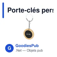 Porte-clés personnalisable Khozax avec logo en métal et bambou - Miniature 11