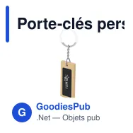 Porte-clés personnalisable Khozax avec logo en métal et bambou - Miniature 5