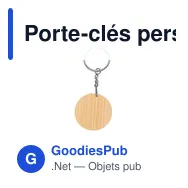 Porte-clés personnalisable Khozax avec logo en métal et bambou - Miniature 7