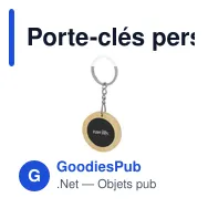 Porte-clés personnalisable Khozax avec logo en métal et bambou - Miniature 9