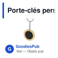 Porte-clés personnalisable Khozax avec logo en métal et bambou - Miniature 10