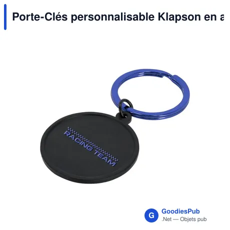 Porte-Clés personnalisable Klapson en aluminium avec logo