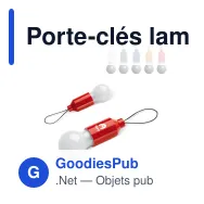 Porte-clés lampe personnalisable en ABS coloré avec logo - Lampe - Miniature 1
