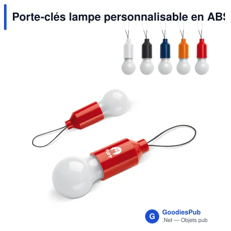 Porte-clés lampe personnalisable en ABS coloré avec logo - Lampe