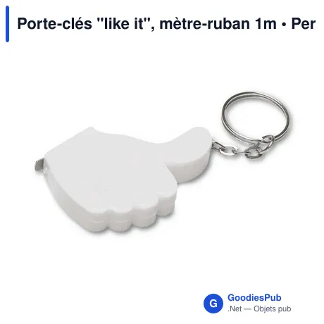 Porte-clés "like it", mètre-ruban 1m