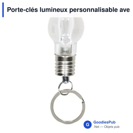 Porte-clés lumineux personnalisable avec logo - Hakeem