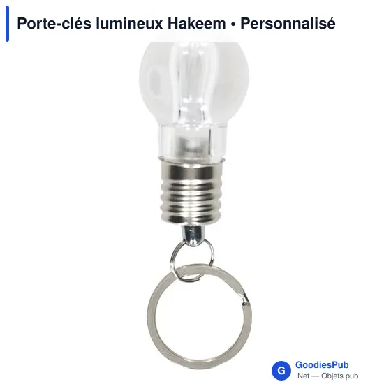 Porte-clés lumineux personnalisable avec logo - Hakeem - Image 1