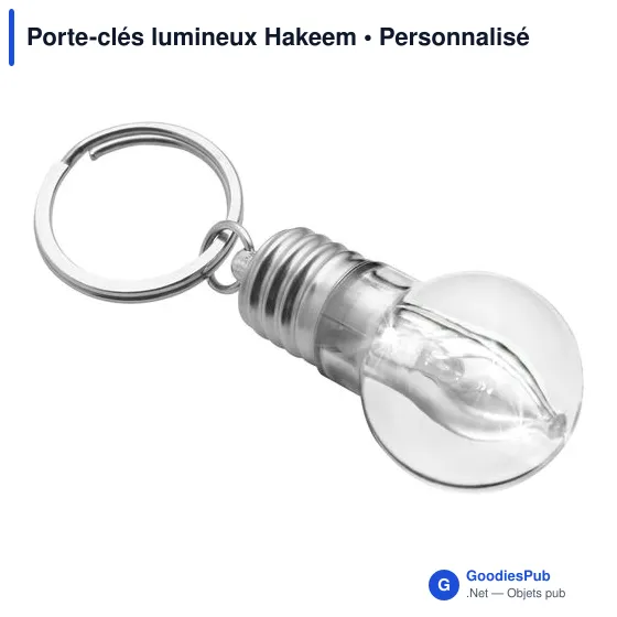 Porte-clés lumineux personnalisable avec logo - Hakeem - Image 2