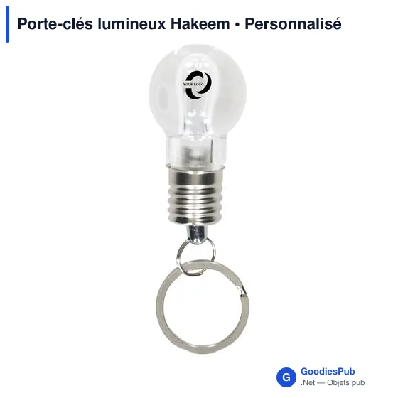 Porte-clés lumineux personnalisable avec logo - Hakeem - Image 4