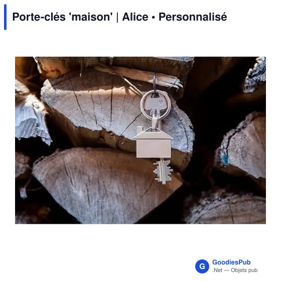 Porte-clés personnalisable 'maison' en métal avec logo - Alice - Image 2