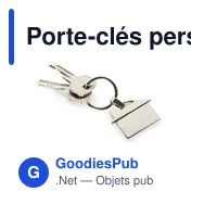 Porte-clés personnalisable 'maison' en métal avec logo - Alice - Miniature 5