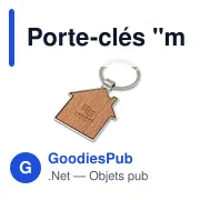 Porte-clés personnalisable en bois et métal avec logo - Cedar - Miniature 3