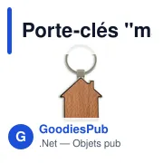 Porte-clés personnalisable en bois et métal avec logo - Cedar - Miniature 4
