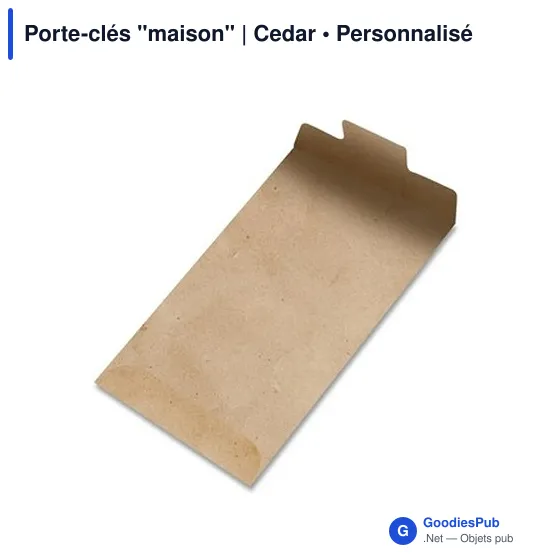 Porte-clés personnalisable en bois et métal avec logo - Cedar - Image 5