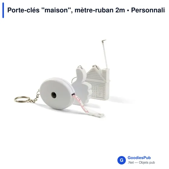 Porte-clés personnalisable avec mètre-ruban 2m - Logo bien visible - Image 2