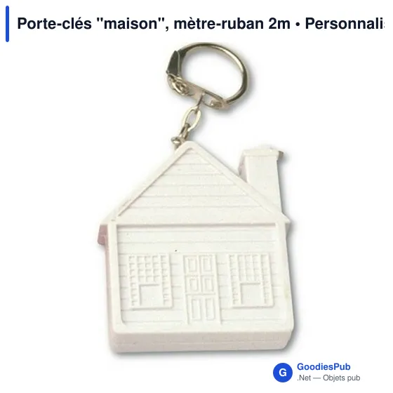 Porte-clés personnalisable avec mètre-ruban 2m - Logo bien visible - Image 3