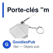 Porte-clés personnalisable avec mètre-ruban 2m - Logo bien visible - Miniature 4