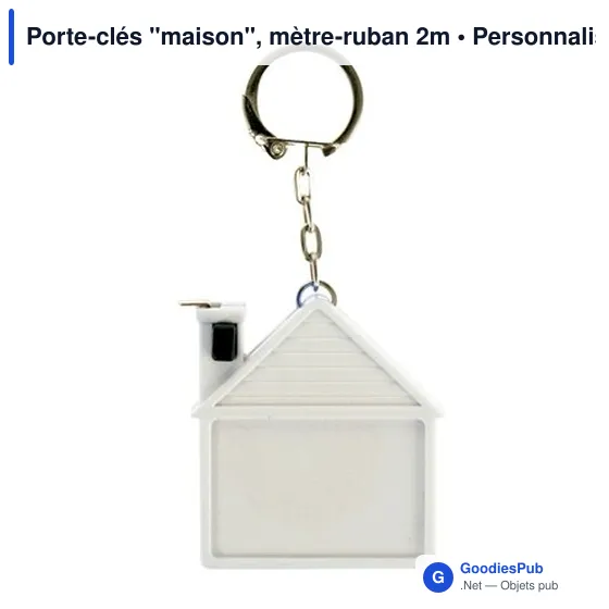 Porte-clés personnalisable avec mètre-ruban 2m - Logo bien visible - Image 5