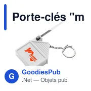 Porte-clés personnalisable avec mètre-ruban 2m - Logo bien visible - Miniature 6