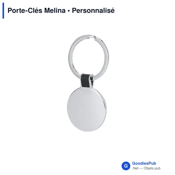 Porte-clés personnalisable en métal avec logo - Melina - Image 1