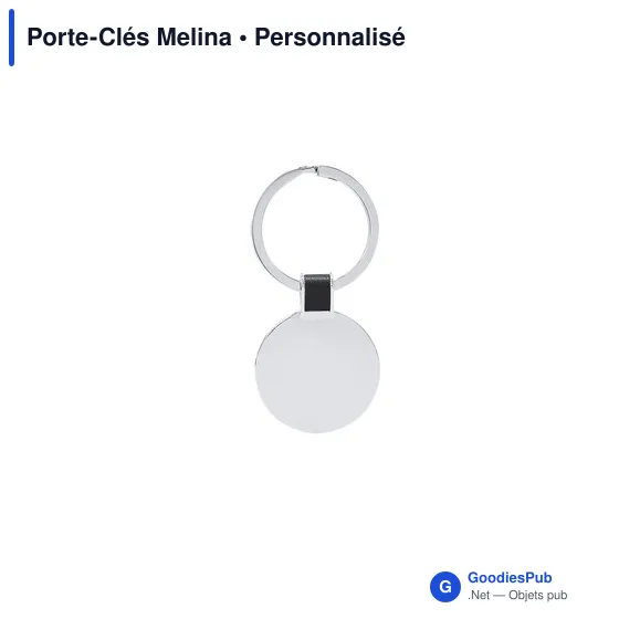 Porte-clés personnalisable en métal avec logo - Melina - Image 2