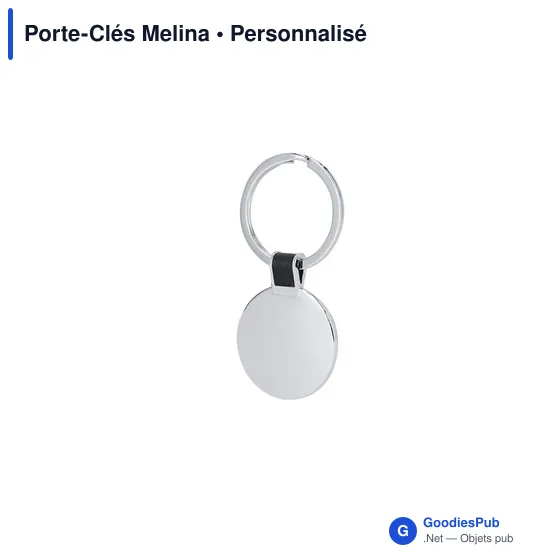 Porte-clés personnalisable en métal avec logo - Melina - Image 3
