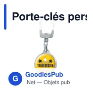 Porte-clés personnalisable en métal rond argent mat avec logo - Doming Rond - Miniature 2