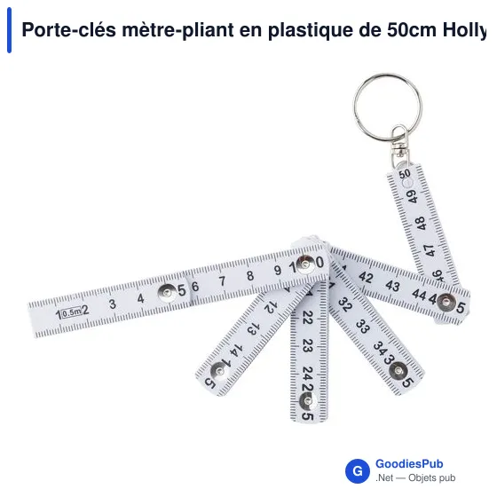 Porte-clés mètre-pliant en plastique de 50cm Holly - Image 3