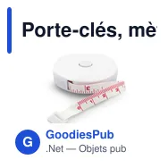Porte-clés, mètre-ruban 1,5m Coline personnalisé avec logo entreprise abs recyclé - Miniature 1
