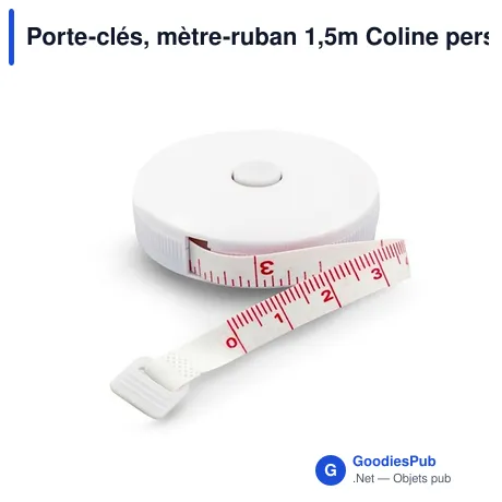 Porte-clés, mètre-ruban 1,5m Coline personnalisé avec logo entreprise abs recyclé