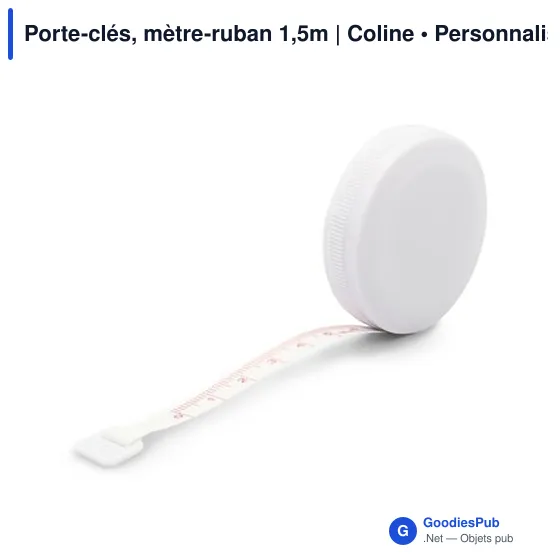 Porte-clés, mètre-ruban 1,5m Coline personnalisé avec logo entreprise abs recyclé - Image 2