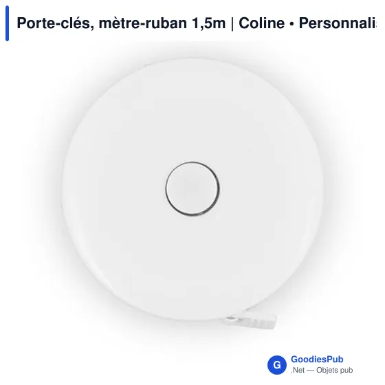 Porte-clés, mètre-ruban 1,5m Coline personnalisé avec logo entreprise abs recyclé - Image 3