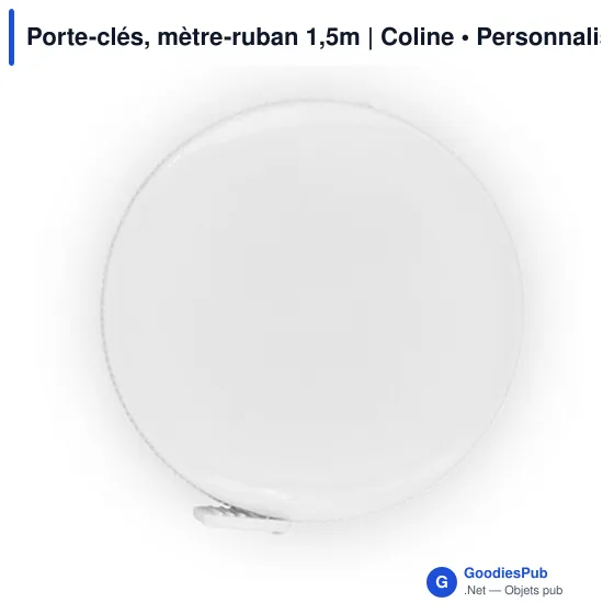 Porte-clés, mètre-ruban 1,5m Coline personnalisé avec logo entreprise abs recyclé - Image 4