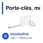 Porte-clés, mètre-ruban 1m et niveau à bulle | Pascal - Miniature 1