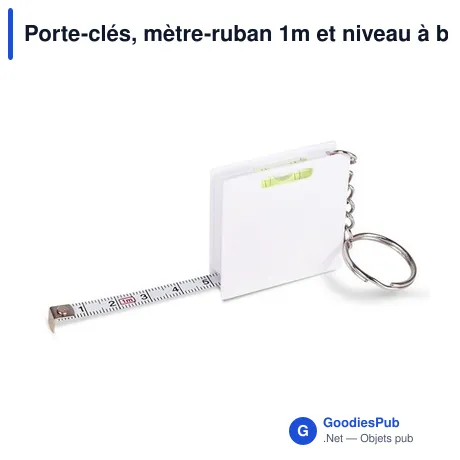 Porte-clés, mètre-ruban 1m et niveau à bulle | Pascal