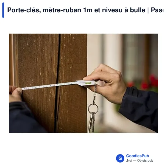 Porte-clés, mètre-ruban 1m et niveau à bulle | Pascal - Image 2