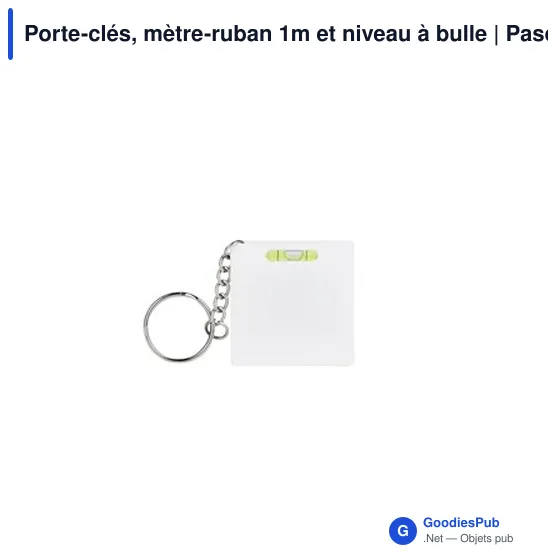Porte-clés, mètre-ruban 1m et niveau à bulle | Pascal - Image 3