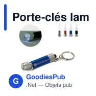 Porte-clés lampe torche personnalisable en aluminium avec logo - Mini - Miniature 1