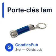 Porte-clés lampe torche personnalisable en aluminium avec logo - Mini - Miniature 2