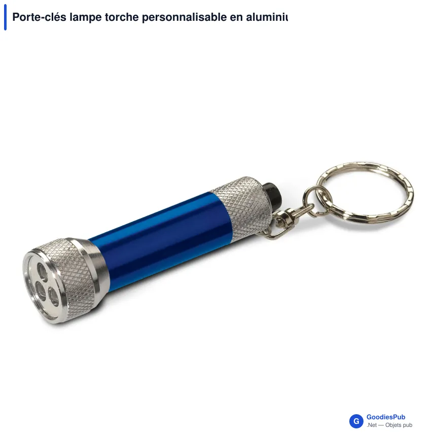 Porte-clés lampe torche personnalisable en aluminium avec logo - Mini - Image 2